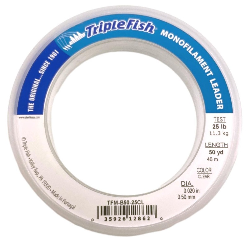 Triple Fish Monofilament Leader Wrist Spools – 50yds Clear