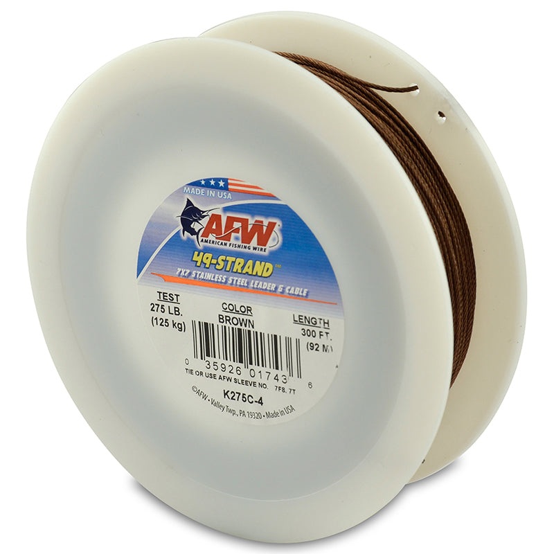 AFW 49-Strand Stainless Steel Shark Leader Wire Cable 300′