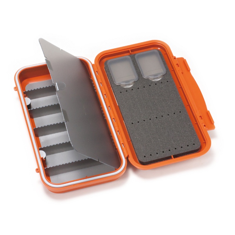 C&F DESIGN LARGE 2-ROW WATERPROOF TUBE FLY CASE WITH 6 COMPARTMENTS – BURNT ORANGE