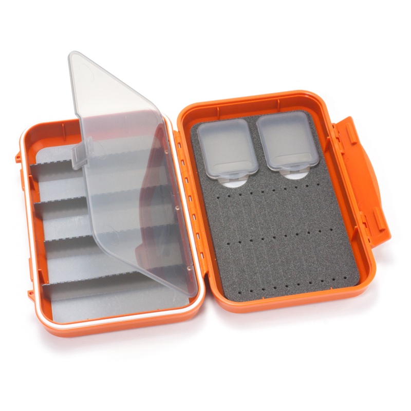 C&F DESIGN MEDIUM 2 ROW WATERPROOF TUBE FLY CASE WITH 5 COMPARTMENTS- BURNT ORANGE