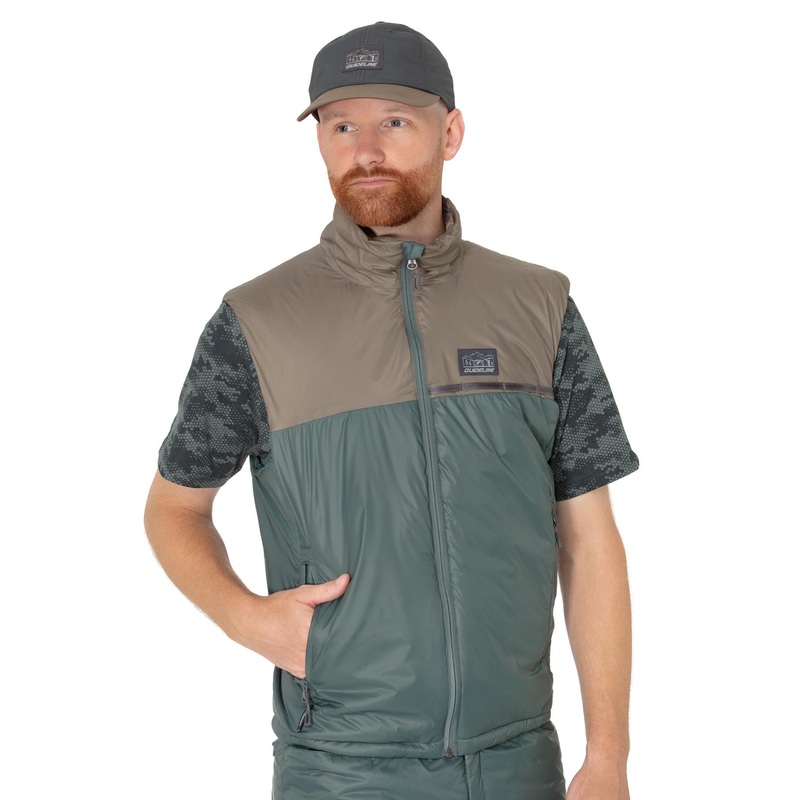 GUIDELINE LOFT VEST WALNUT/ALGAE GREEN