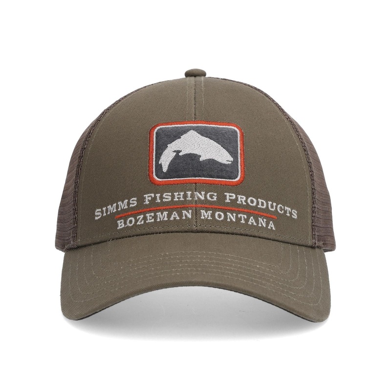 SIMMS TROUT ICON TRUCKER CAP HICKORY