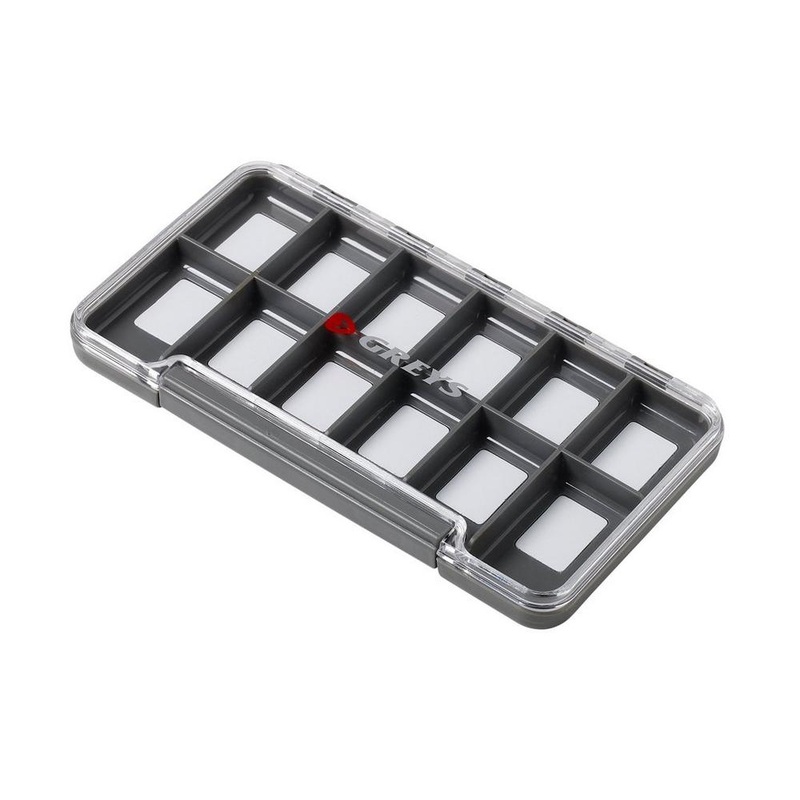GREYS SLIM WATERPROOF FLY BOX –  12 COMPARTMENTS