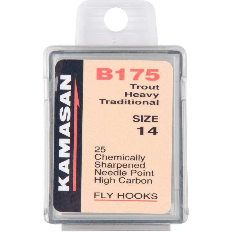 KAMASAN B175 TROUT HEAVY TRADITIONAL FLY HOOKS (PACK OF 25)