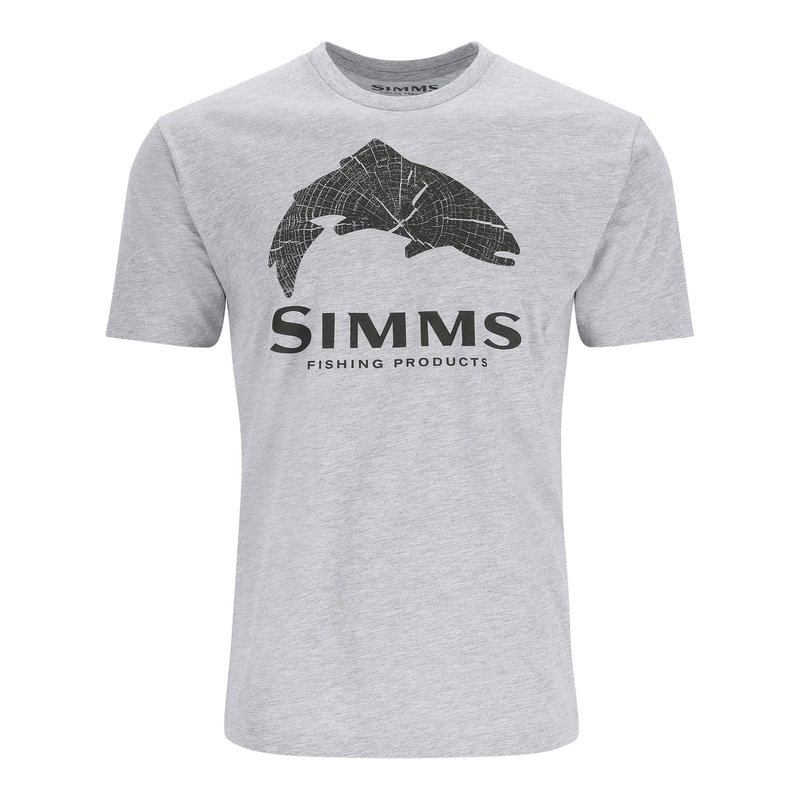 SIMMS WOOD TROUT FILL T-SHIRT GREY HEATHER