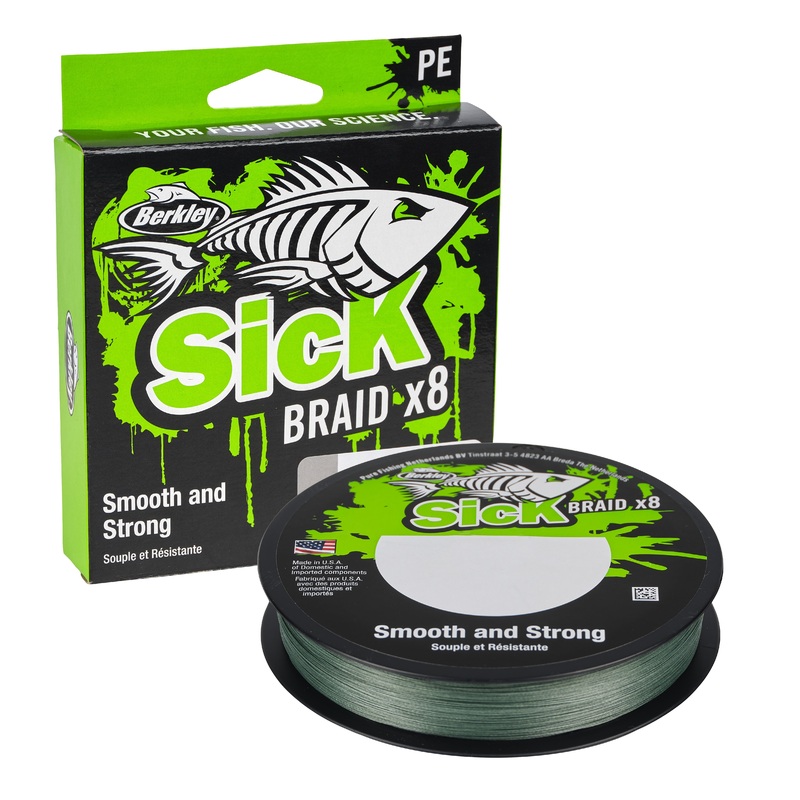 BERKLEY SICK BRAID 150M MOSS GREEN