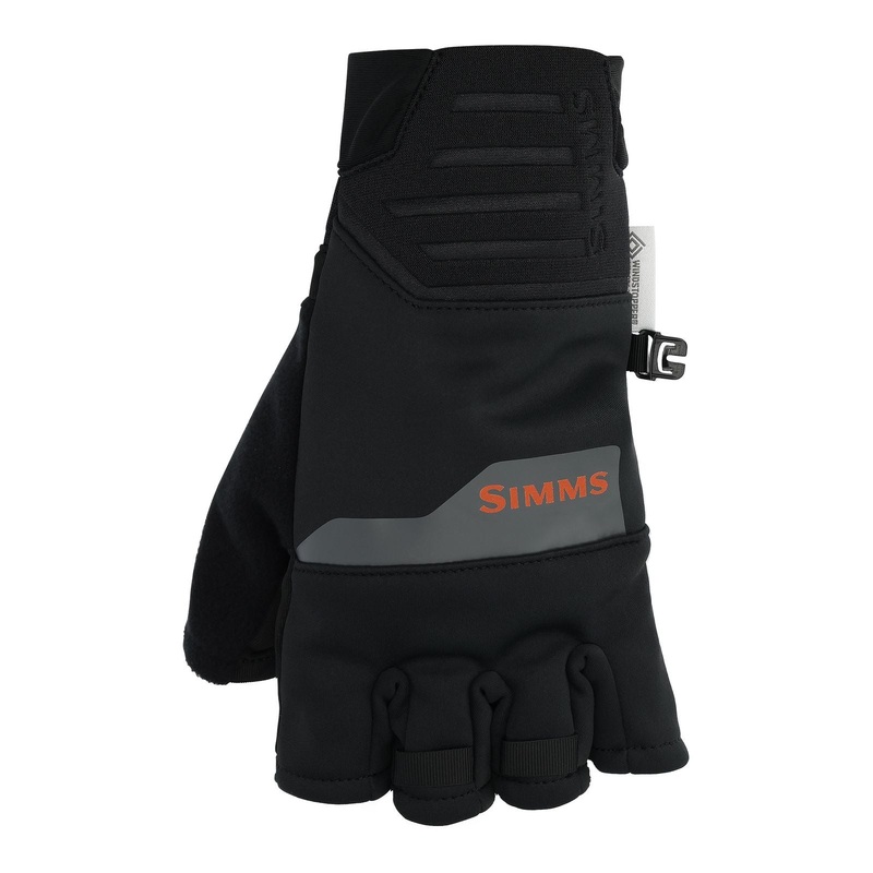 SIMMS WINDSTOPPER HALF-FINGER GLOVE BLACK