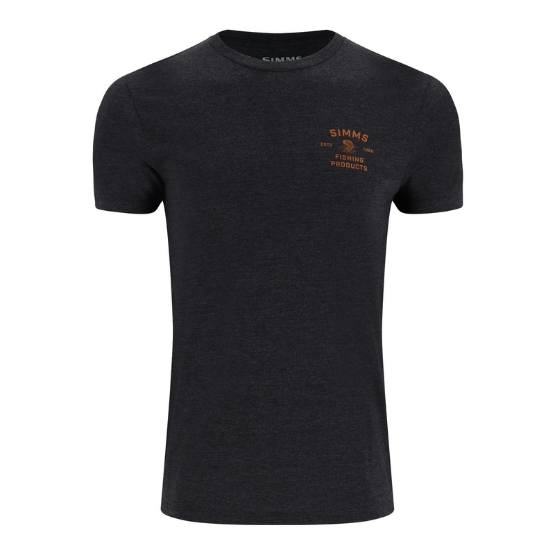 SIMMS STACKED BASS T-SHIRT CHARCOAL HEATHER
