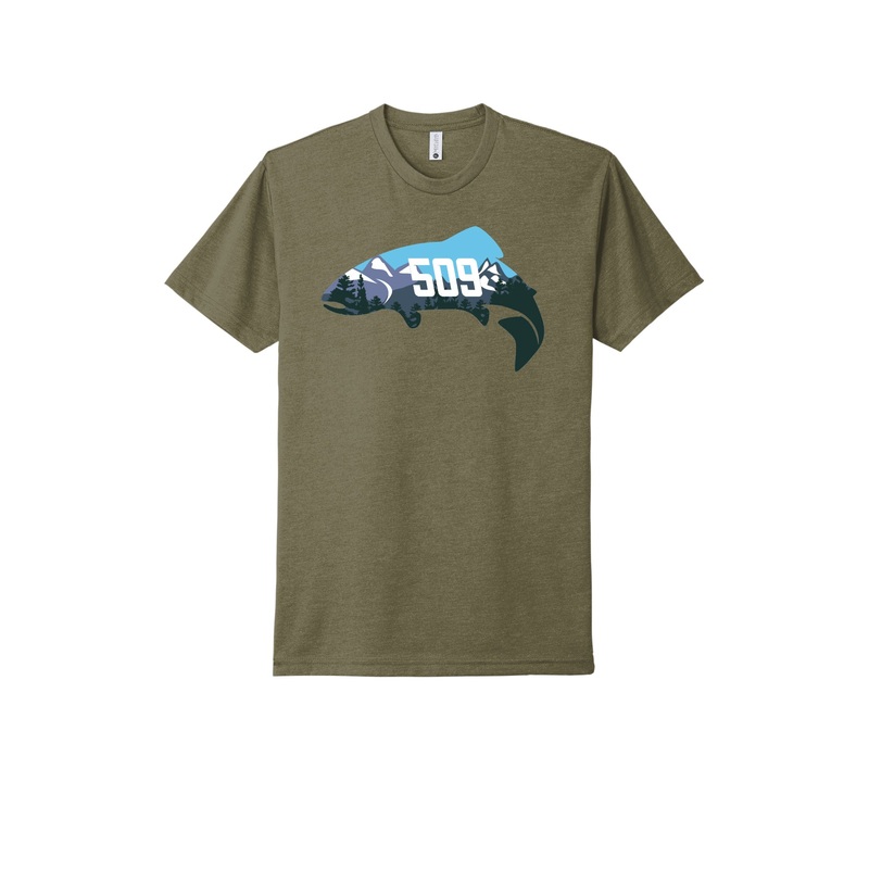509 Trout Landscape T-Shirt // Light Olive