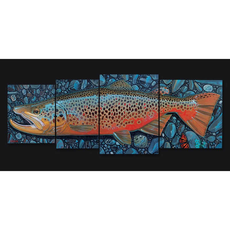 DeYoung 4 Panel Brown – Monarch Canvas Print