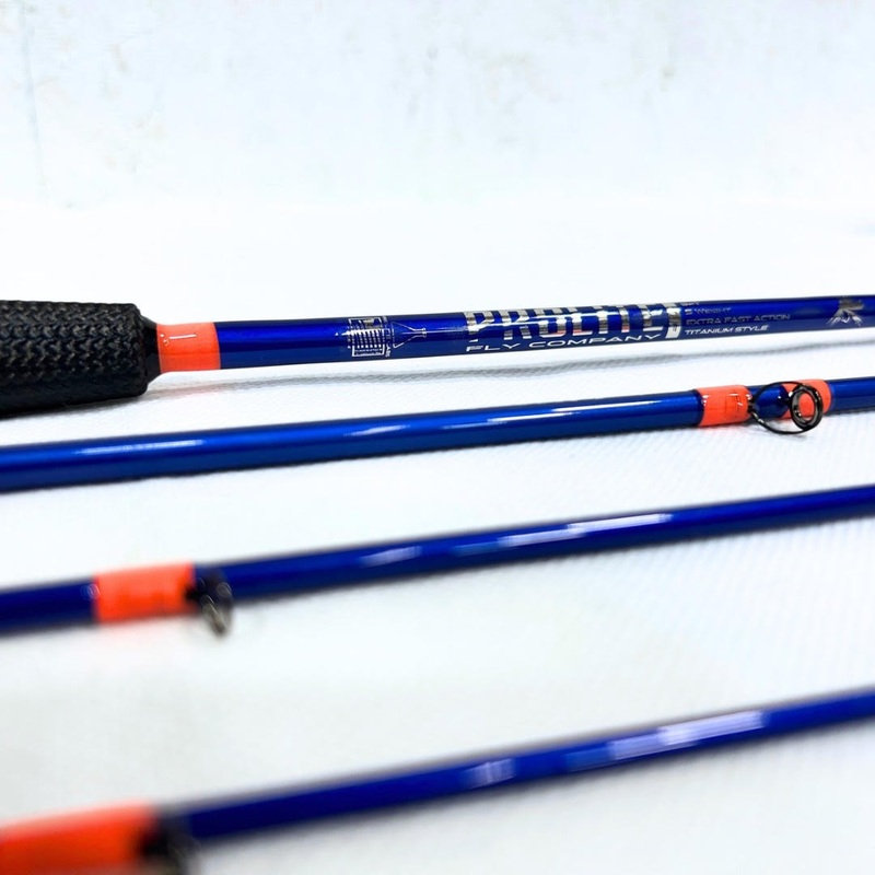 TITANIUM FLY 9’0″ 5-WEIGHT 4-PIECE WITH CARBON TUBE / TITANIUM TRIM PACKAGE WITH NEON ORANGE WRAPS