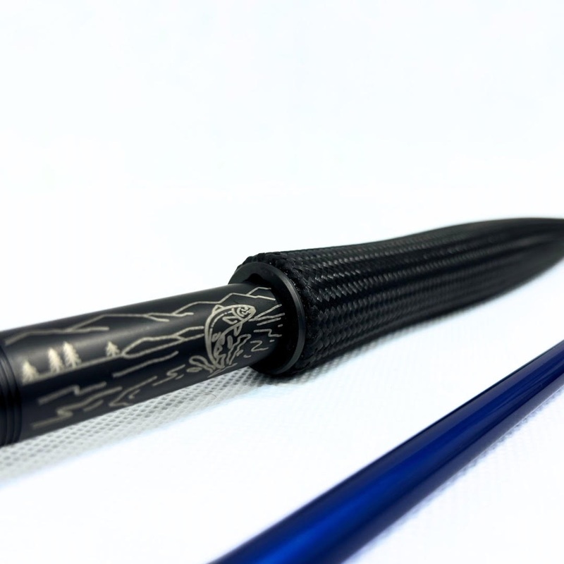TITANIUM FLY 10’6″ 4-WEIGHT 4-PIECE SATIN GREY WITH ENGRAVING AND ROD SLEEVE