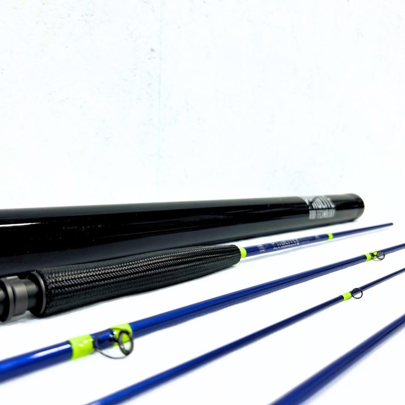 TITANIUM FLY 9’0″ 5-WEIGHT 4-PIECE WITH CARBON TUBE / TITANIUM TRIM PACKAGE WITH NEON YELLOW WRAPS