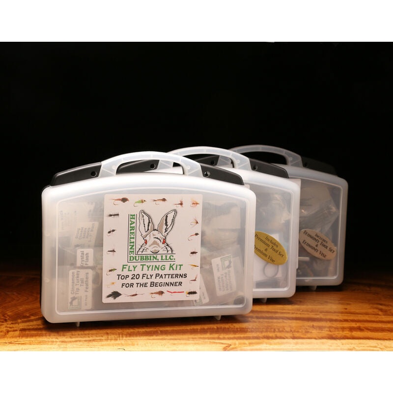 Hareline Fly Tying Material Kit w/ Economy Tools and Vise
