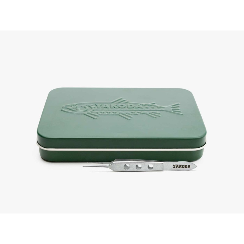 Yakoda Slim Tin Combo Fly Box w/Tweezers