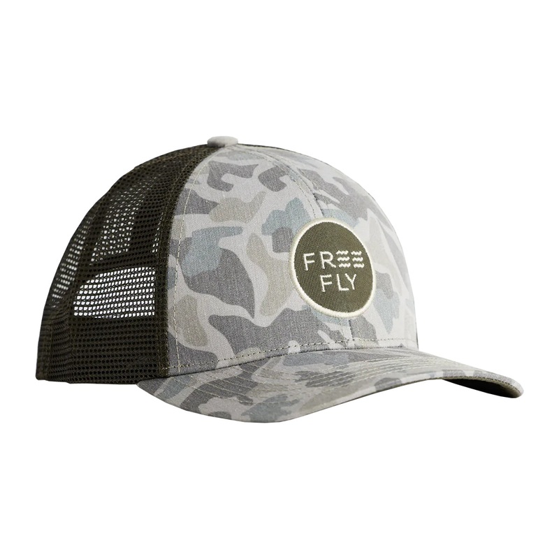 Free Fly Camo Trucker Hat Barrier Island Camo