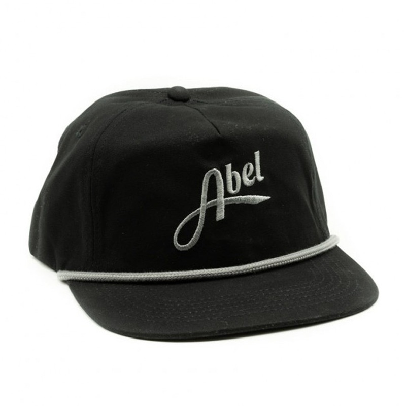 Abel Logo Hat Canvas Flat Bill Black