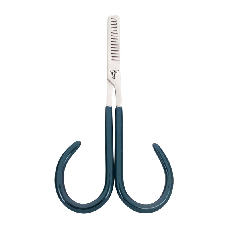 Dr. Slick Thinning Scissor, 4″, Adjustable Open Loops, Green PVC Handles, Straight