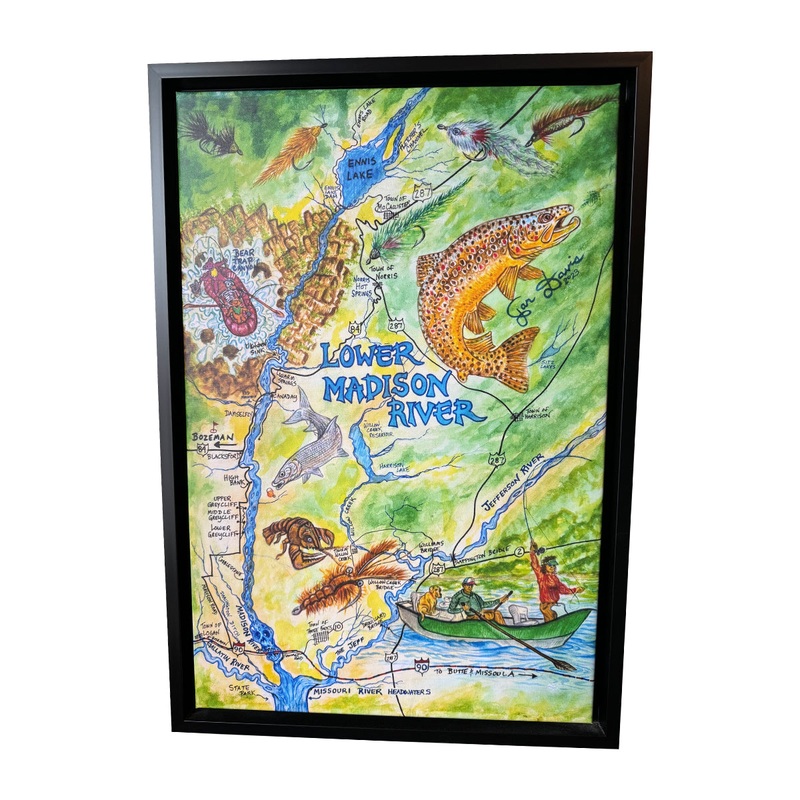 Ian Davis Lower Madison River Canvas with Frame
