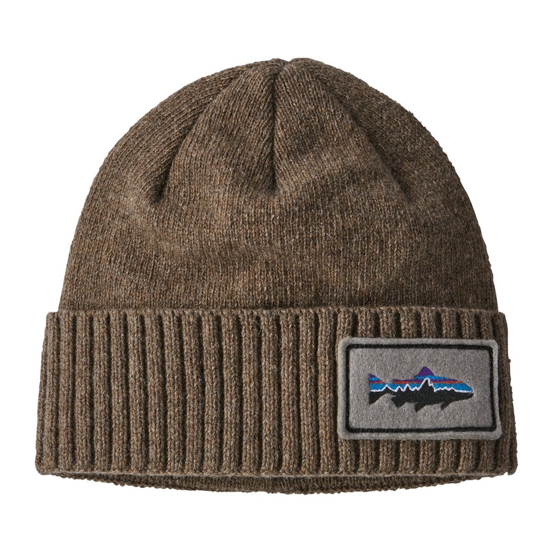 Patagonia Brodeo Beanie Fitz Roy Trout Patch: Ash Tan