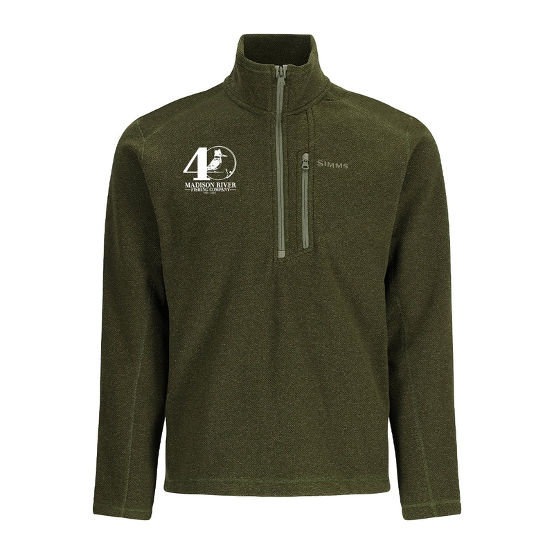 Simms MRFC 40th Logo Rivershed-Half Zip Riffle Heather