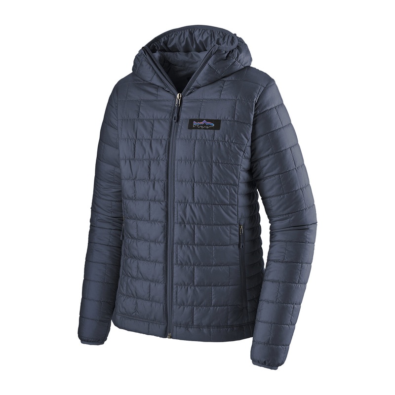 Patagonia Womens Nano Puff Fitz Roy Trout Hoody Smolder Blue