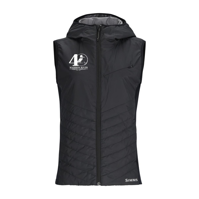 Simms MRFC 40th Logo Womens Fall Run Hybrid Hooded Vest Black