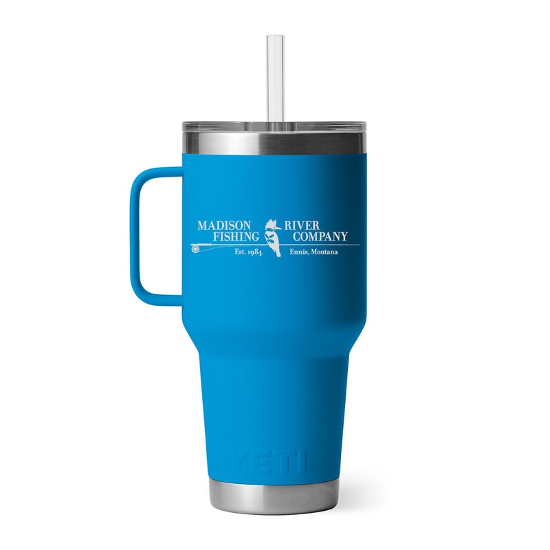 YETI MRFC Logo Rambler 35 oz Straw Mug Big Wave Blue