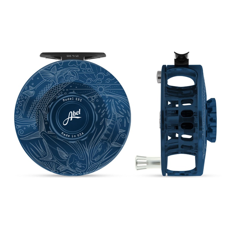 Abel SDS Reel 9/10 Solid Underwood Slammin’ Deep Blue, Deep Blue Drag Knob with Platinum Handle