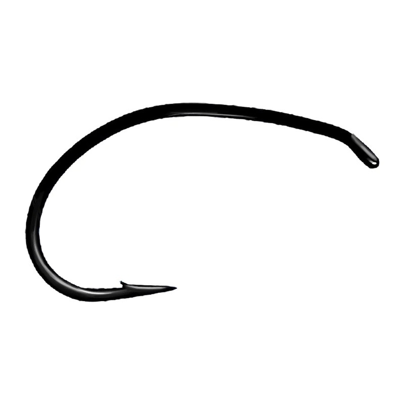 Daiichi 1139 Wide Gape Scud Hook Barbless Black