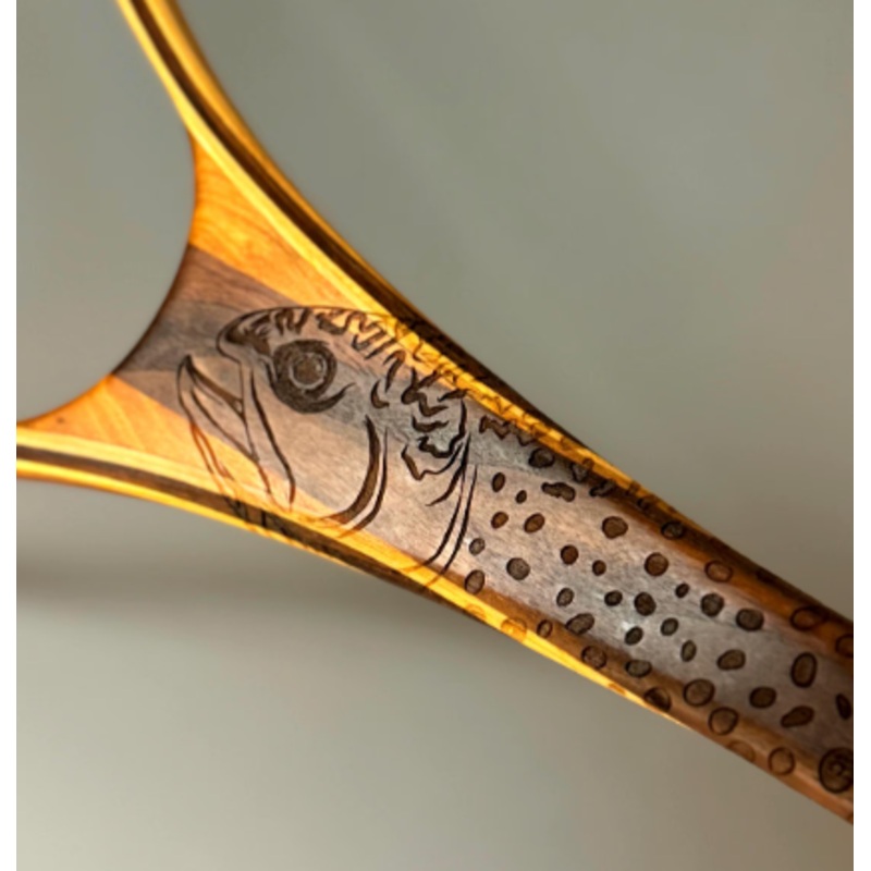 XL 18″x14″ – Brook Trout Engraved – Classic Fly Fishing Traditional Landing Net