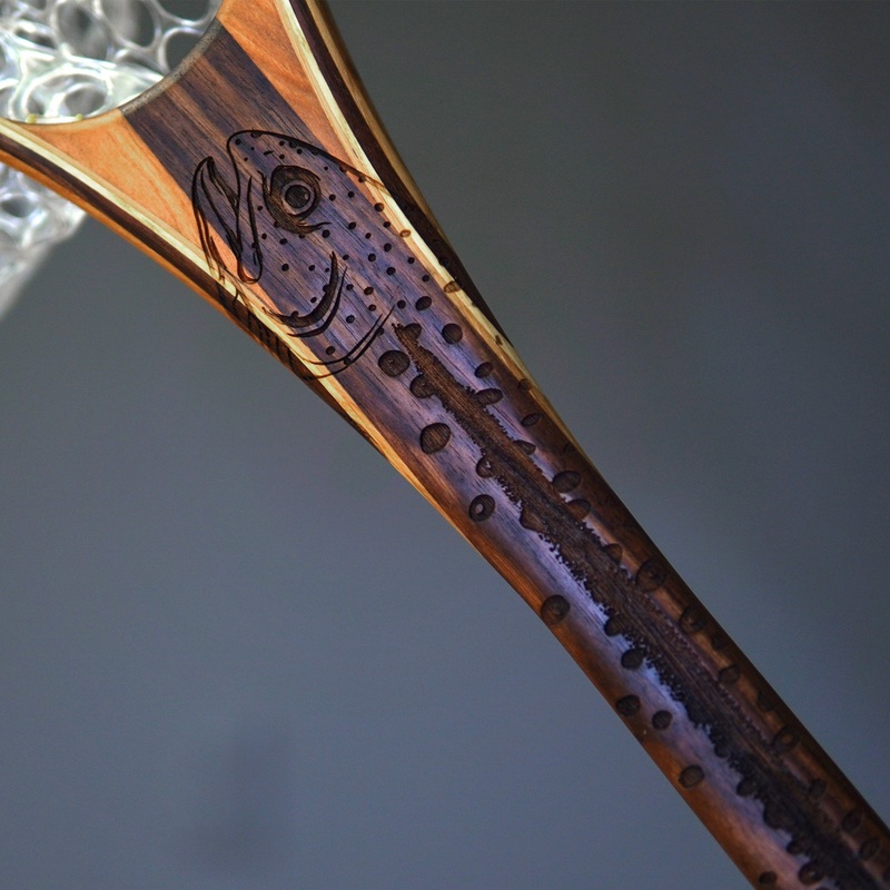 XL 18″x14″ – Rainbow Trout Engraved – Classic Fly Fishing Traditional Landing Net