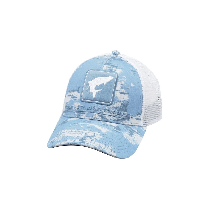 Simms Small Fit Tarpon Icon Trucker Blue Cloud Camo