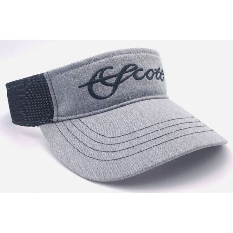 Scott Fly Rods Gray and Black Visor Black Script