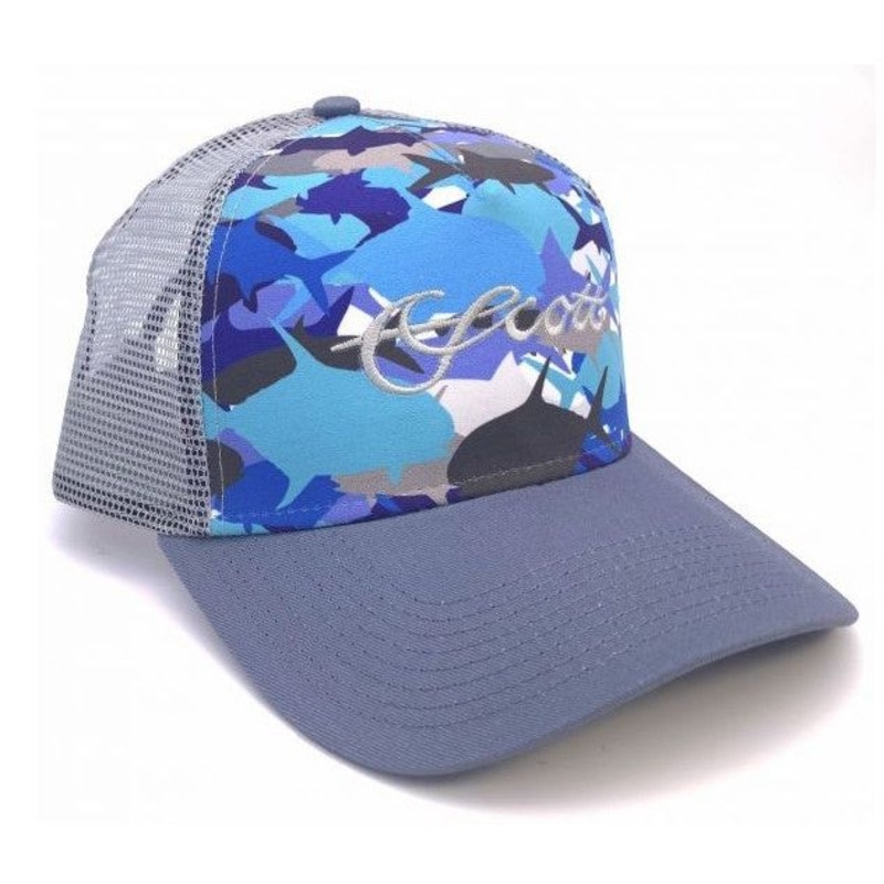 Scott Fly Rods Grey Mesh Saltwater Fish Camo Hat