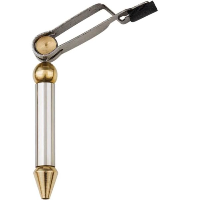 Dr. Slick Rotary Hackle Plier (Small) w/Rubber Tubing on One Jaw, Satin, w/Half Hitch Tool