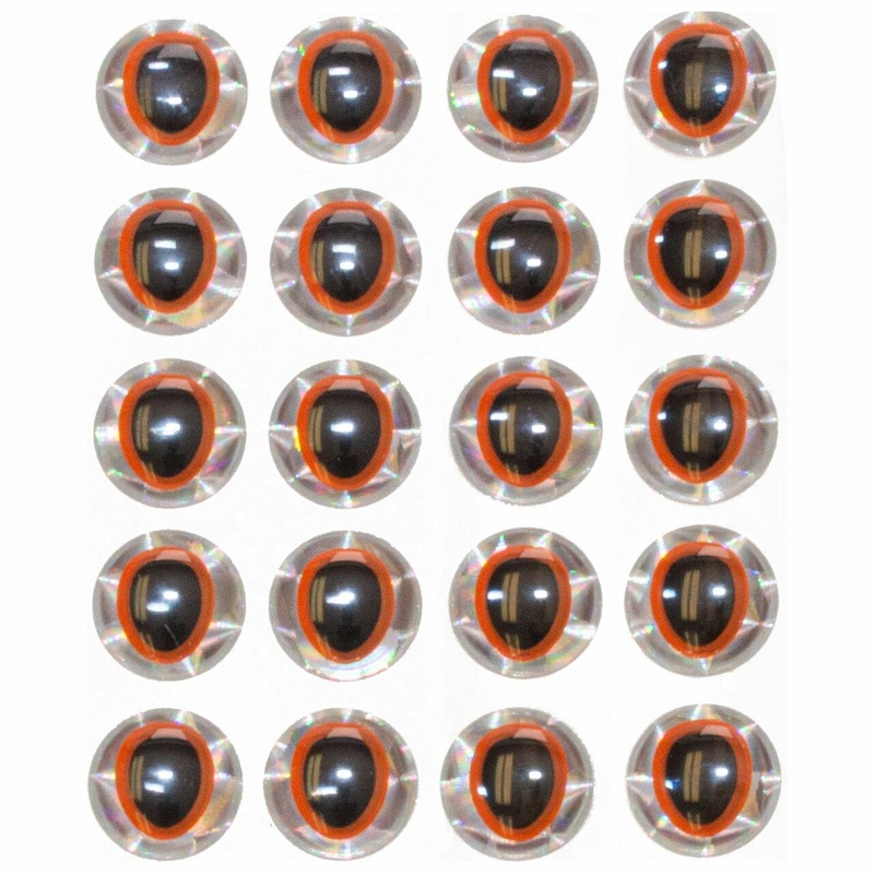 Oval Pupil 3D Eyes – Orange/Black