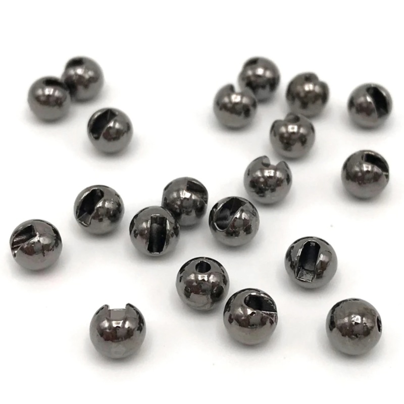 Slotted Tungsten Beads – Black