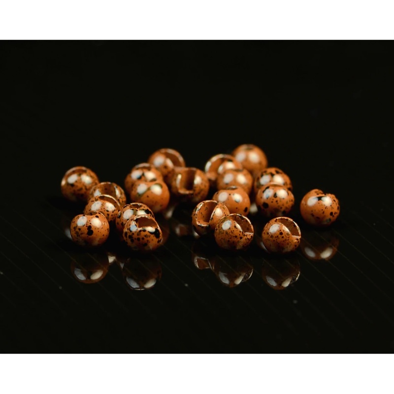 Slotted Tungsten Beads – Mottled Brown