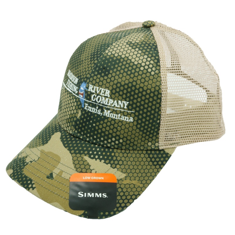 Simms MRFC Logo Trucker Hex Flo Camo Timber