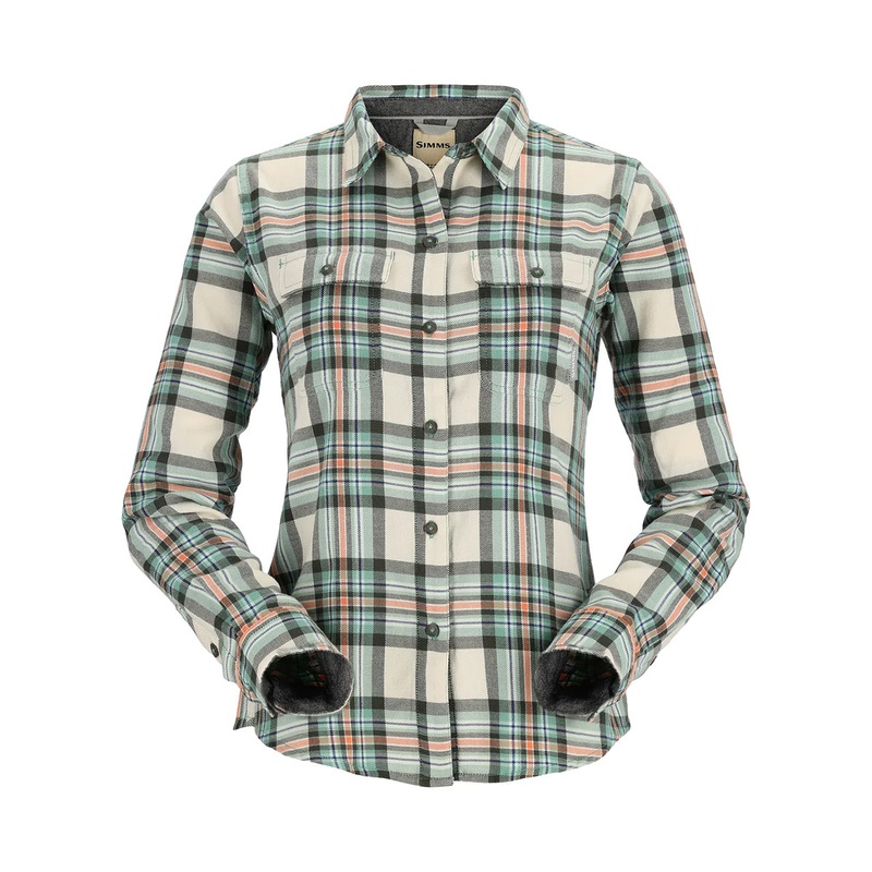 Simms Womens Santee Flannel Shirt Seafoam Camp Plaid