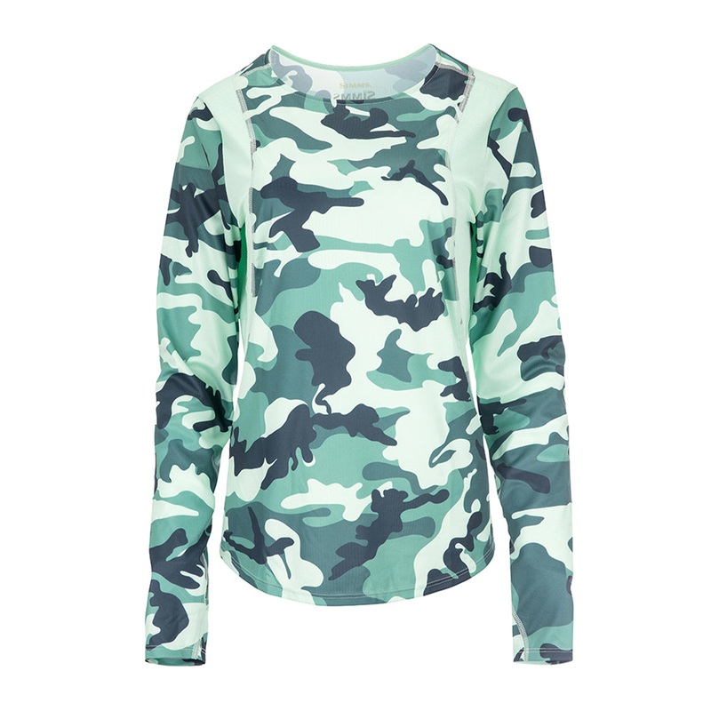Simms Womens SolarVent Crew – Woodland Camo Avalon