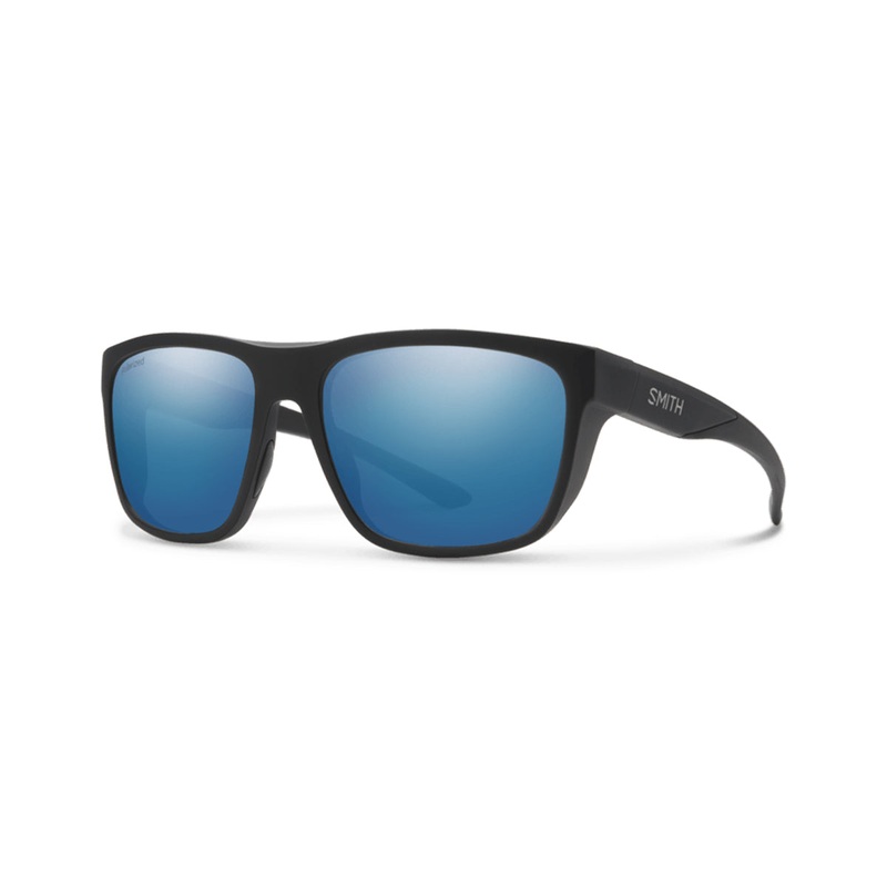 Smith Barra Sunglasses Matte Black ChromaPop Glass Polarized Blue Mirror