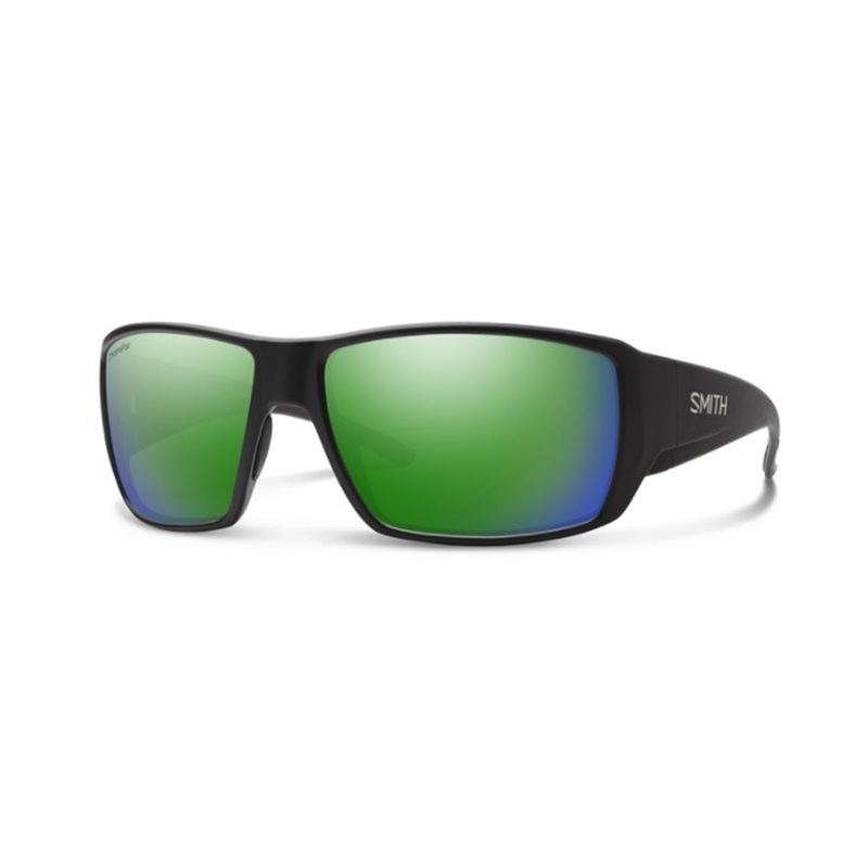 Smith Guide’s Choice Sunglasses Matte Black ChromaPop Glass Polarized Green Mirror