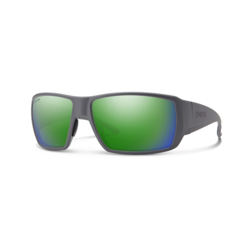Smith Guide’s Choice XL Sunglasses Matte Cement ChromaPop Glass Polarized Green Mirror