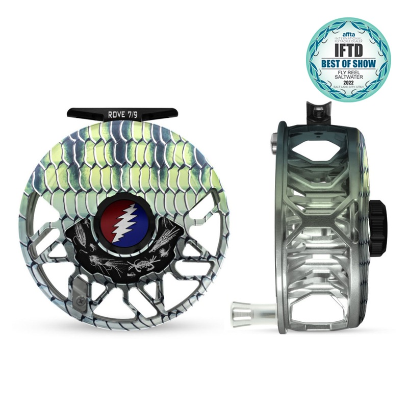 Abel ROVE Reel 7/9 Bonefish, Grateful Dead Lightning Bolt with Platinum Handle