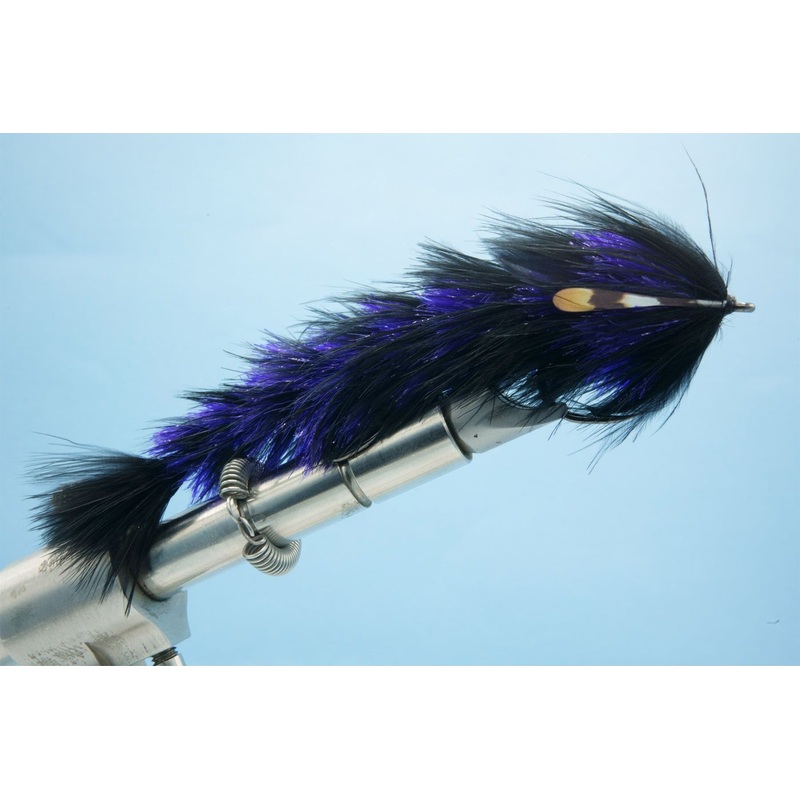Chocklett’s Feather Changer (LARGE double hook) Black & Purple