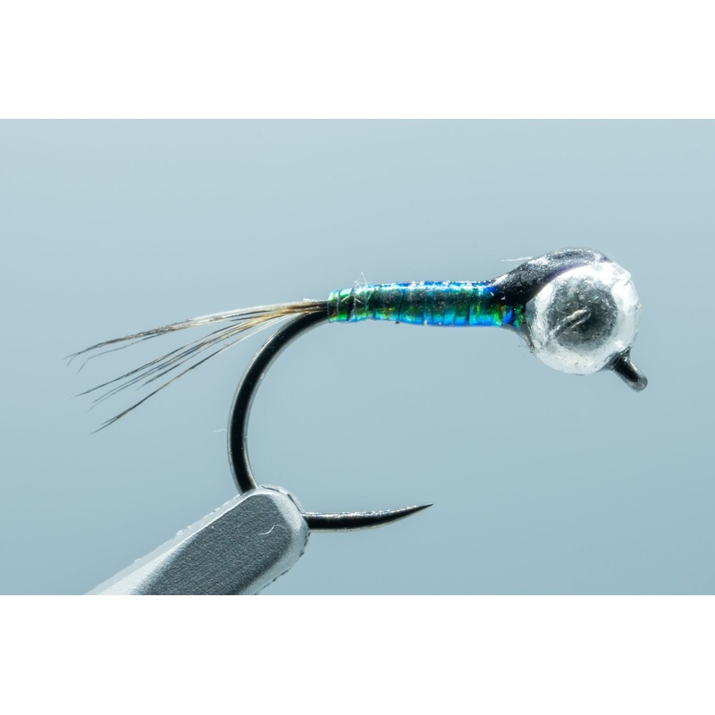 Olsen’s Blue Steel Perdigon Barbless #18