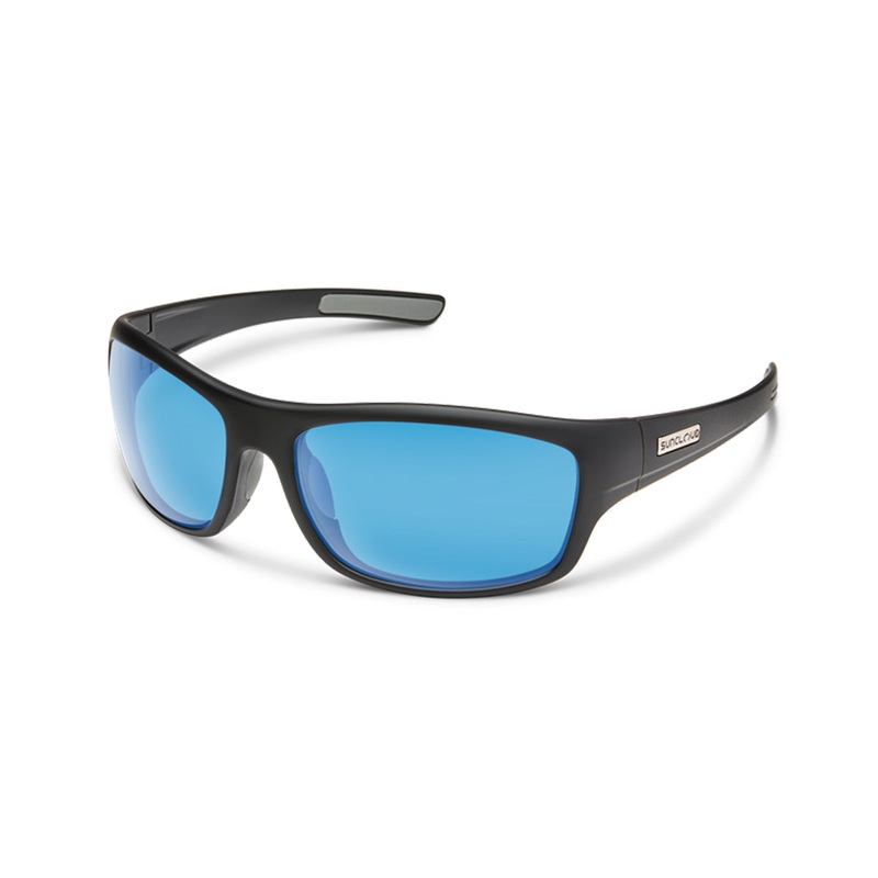 Suncloud Cover Sunglasses Matte Black Polarized Blue Mirror