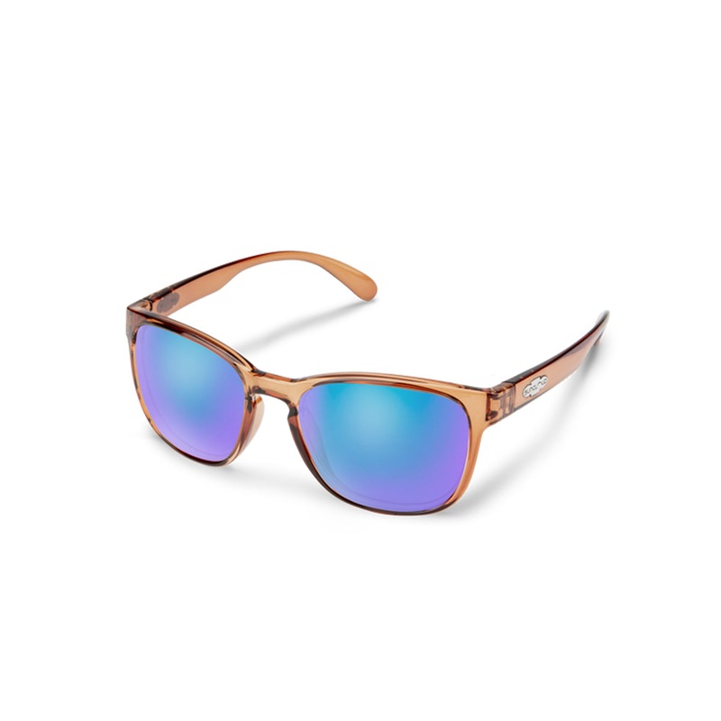 Suncloud  Loveseat Sunglasses Transparent Brown Polarized Blue Mirror
